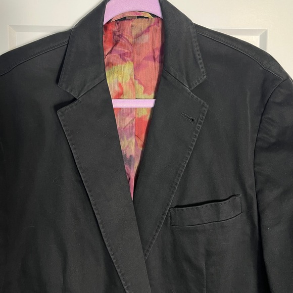KROON Mens Black Cotton Blend Blazer Jacket Woven Lined Size 42L - Picture 4 of 16
